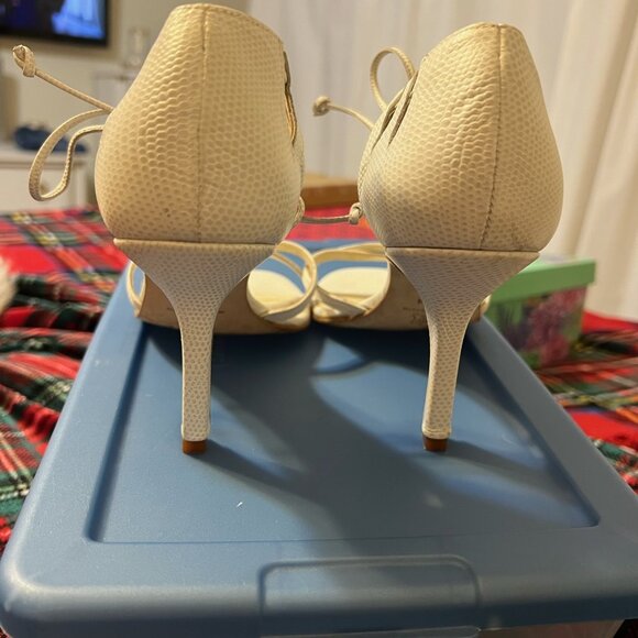 Banana Republic White Snakeskin Strappy Heels – Size 8 - Picture 3 of 3